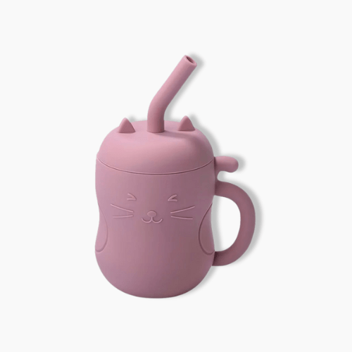 Gourde enfant en silicone  Rose foncé / 150ml