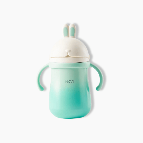 Gourde enfant isotherme avec paille Vert/Bleu / 300ml