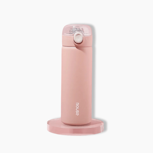 Gourde isotherme avec paille Rose / 380ml