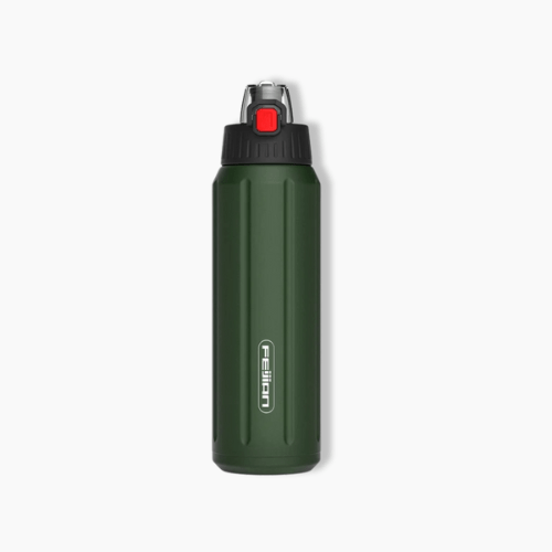 Gourde isotherme grande capacité Vert armée / 600ml