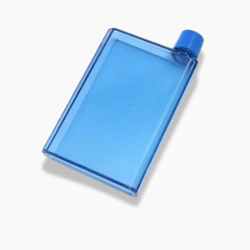 Gourde plate en plastique Bleu / 420ml