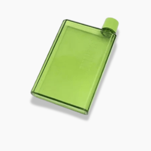 Gourde plate en plastique Vert / 420ml